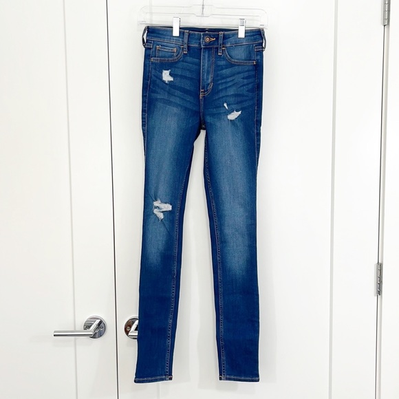 Hollister Size 24 High Rise Super Skinny Stretch Distressed Jeans - Picture 1 of 13